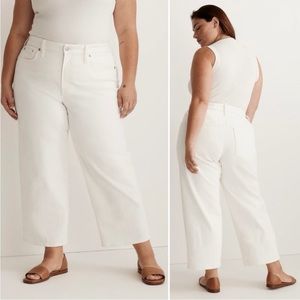 NEW WITH TAGS Madewell Plus Perfect Vintage Wide Leg Crop Jean Tile White 24W